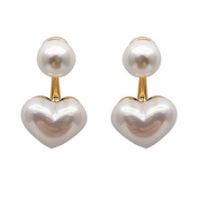 Load image into Gallery viewer, Imitation Pearl Earrings For Women Heart Round Stud Earrings Elegant Love Ear Stud Party Wedding Jewelry Valantine Day Gifts