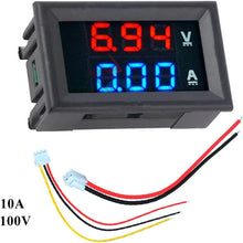 Load image into Gallery viewer, Digital Voltmeter Ammeter DC 100V 10A Dual LED Display Voltage Current Meter Tester