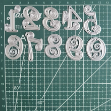 Load image into Gallery viewer, 0-9 Lace Numbers Metal Cutting Dies Stencils DIY Scrapbooking Photo Album Decor