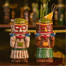 Load image into Gallery viewer, Hawaiian Style Brown Tiki Mug Creative Cocktail Mug Cup Zombie Ceramic Tiki Mug Drinkware Cup Mug For Tiki Bar Party