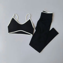 Load image into Gallery viewer, 2pcs Sport Sets Women Gym Push Up Yoga Pants Hollow Back Gym Fitness Bras Workout High Waisted Leggings Seamless Tights Set Suit