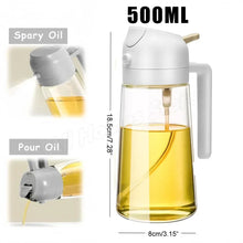 Load image into Gallery viewer, 1-2PCS 2in1 Olive Oil Dispenser Bottle 500ml Plastic Oil Sprayer Cooking Oil Spray Tank BBQ Baking Picnic Kitchen Tools for Home