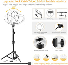Load image into Gallery viewer, LED Selfie Ring Lighting Photographic Selfie Ring Lamp USB Remote Fill light For YouTube TikTok Video Live Phone Holder &amp; Tripod