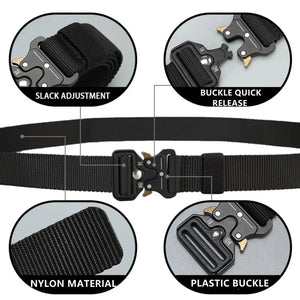 Men's Tactical Belt: Outdoor Hunting, Multi-Function Nylon, Marine Corps Canvas