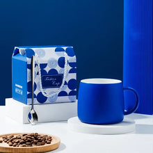 Load image into Gallery viewer, 500ml Ceramic Mug Gift Package Blue Coffee Cup Creative design Splash ink Breakfast Oatmeal Cup Festival Gift Porcelain Mug