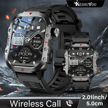 Load image into Gallery viewer, KESHUYOU Outdoor Sports Smart Watch 2.01 inch HD Screen LED Flashlight Bluetooth Talking Smart Watch for Men Women Holiday Gifts
