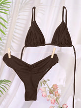 Load image into Gallery viewer, Sexy Folds Bikini Set Solid Micro Bikinis Women Swimsuit Female Triangle Swimwear Beach Wear Bathing Suit