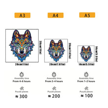 Load image into Gallery viewer, Jigsaw Animal Wooden  Puzzle DIY Crafts Brain Trainer Puzzles Game for Kids Adult wolf  Educational Wood Toy Gift Difficulty
