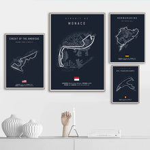 Load image into Gallery viewer, F1 Canvas Track Circuit Wall Art: Aesthetic Motorsport Poster