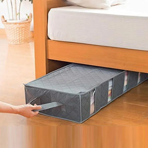 Foldable Underbed Storage Bag - Large Adjustable Compartment for Clothes, Blankets, Shoes