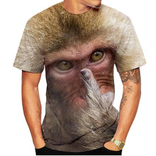 Load image into Gallery viewer, New casual men's new 3D design spoof gorilla funny monkey T-Shirt Funny pout monkey 3D printing Summer Short Sleeve Shirt Kids