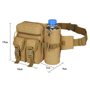 Tactical Nylon Waist Pack, Hiking Belt Bag, Water Bottle & Phone Pouch, Outdoor Sports