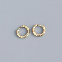 Load image into Gallery viewer, 6-15mm Stainless Steel Earring Minimalist Classic Round Gold Color Earring for Women Men Tiny Huggie Hoop Rock  Jewelry Gift