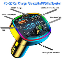 Load image into Gallery viewer, Car Bluetooth 5.0 FM Transmitter Wireless Adapter Mic Audio Receiver Auto MP3 Player 2.1A Dual USB Fast Charger Car Accessories