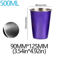 Load image into Gallery viewer, 350/500ml Stainless Steel Cups Household Office Bar Kitchen Drinks Coffee Tumbler Tea Drinking Beer Mug Metal Travel Drink Cup