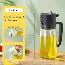 Load image into Gallery viewer, 1-2PCS 2in1 Olive Oil Dispenser Bottle 500ml Plastic Oil Sprayer Cooking Oil Spray Tank BBQ Baking Picnic Kitchen Tools for Home