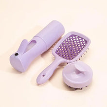 Load image into Gallery viewer, Hollow Comb Set with Spray Bottle - Hair Care Silicone Brush Scalp Massage