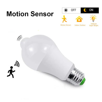 E27 LED Bulb with PIR Motion Sensor - 110V/220V - Dusk to Dawn Light - 12W/15W/18W