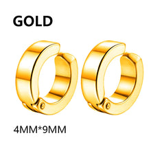 Load image into Gallery viewer, 2 Pcs Classic Korean Punk Stainless Steel Ear Clip Earrings for Men Women Black No Pierced Fake Ear Circle New Pop Jewelry