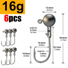 Load image into Gallery viewer, JYJ 1g 2g 3g 4g 5g 10g 20g 22g 25g 28g crank Jig head hook fishing hook head Jig lure hard bait soft worm jig hook for fishing