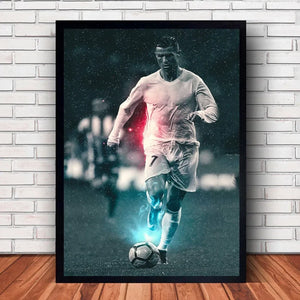 CR7 Cristiano Ronaldo Canvas Art – Portugal Football Star Motivational Quote Decor