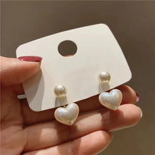 Load image into Gallery viewer, Imitation Pearl Earrings For Women Heart Round Stud Earrings Elegant Love Ear Stud Party Wedding Jewelry Valantine Day Gifts