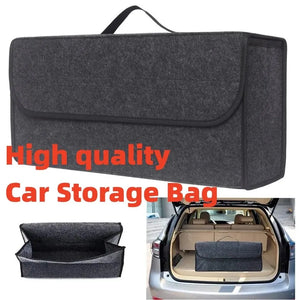 Large Anti-Slip Car Trunk Organizer - Soft Felt Storage Bag with Compartments for Tools