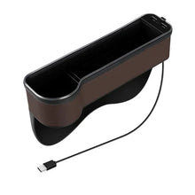 Load image into Gallery viewer, New Car Crevice Storage Box with 2 USB Charger Colorful LED Seat Gap Slit Pocket Seat Organizer Card Phone Bottle Cups Holder