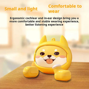 Cute Pet In-Ear Bluetooth Earphones Low Delay Long Battery Life Sliding Case