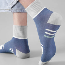 Load image into Gallery viewer, 5 Pairs Men&#39;s Mid-Calf Sports Socks - Anti-Odor, Sweat-Wicking, Spring/Autumn Thin Socks