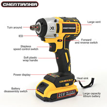 Load image into Gallery viewer, 2 Battery 1000Nm 1/2" Cordless Electric Impact Wrench Drill Gun Ratchet Driver，Charger and Kit Bag