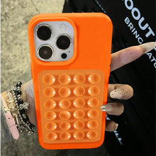 Load image into Gallery viewer, Luxury 3D Suction Cup Stand Litchi Pattern Phone Case For iPhone 17 16 15 14 Pro Max Plus 11 12 13 Pro Max X XR XS 16E Cover