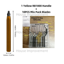 Load image into Gallery viewer, Deburring Tool Set with 11pcs High Speed Steel Swivel Blades Burr Removal Tool for Metal Resin PVC Pipes Copper Plastic Aluminum