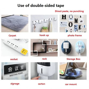 Multifunctional Double-Sided Tape: Waterproof, Reusable, Strong Adhesive