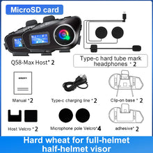 Load image into Gallery viewer, Q58 Max Motorcycle Intercom Headset Helmet Waterproof 300M BT Wireless intercommunicator For2 Riders Music Share With Flashlight
