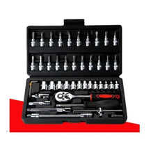 Load image into Gallery viewer, 46pcs/Set 1/4 Inch Drive Socket Ratchet Wrench Set Automobile Maintenance Tool Socket Wrench Combination Hardware Tool Car Tools