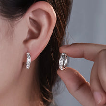 Load image into Gallery viewer, New 925 Sterling Silver Shining Zircon Earrings Women's Circle Round Earrings Fashionable Elegant Jewelry Birthday Party Gifts