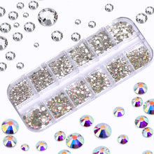 Load image into Gallery viewer, DIY Nail Art Rhinestones Set Crystal AB Decoration with Tools Nails Accessories