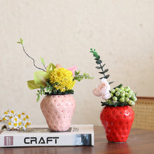 Load image into Gallery viewer, Strawberry vase, ceramic fruit shaped vase, home decoration, New Year decoration vase