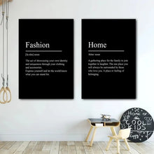 Load image into Gallery viewer, Black Minimalist Inspirational phrases Poster Print Success Focus Patience Definition Canvas Painting for Home Office Wall Decor