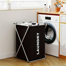 Load image into Gallery viewer, 1 PC Large Laundry Hamper 3 Sections Divided Laundry Basket Foldable Washing Bin Dirty Cloth Storage Bag
