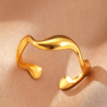 Load image into Gallery viewer, Stainless Steel Zircon Geometric Rings For Women Luxury Evil Eye Gold Color Adjustable Trendy Wedding Aesthetic Jewerly Gift
