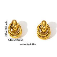 Load image into Gallery viewer, Stainless Steel Knot Hoop Earrings for Women Girls Trendy Irregular Lines Stud Earrings Special Design Fashion Jewelry Gifts
