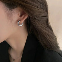 Load image into Gallery viewer, Vintage Chunky Stainless Steel Hoop Earrings For Women Fashion Simple Round Circle Simple Earrings Party Jewelry Holiday Gifts