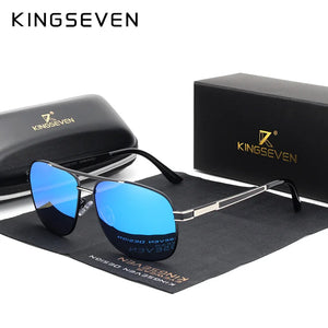 KingSeven Polarized Sunglasses - UV400 Red Mirror Lens Square Unisex Eyewear