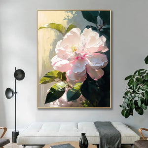 Minimalist Pink Peonies HD Canvas Poster, Home Decor