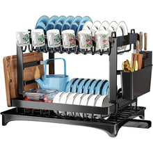 Load image into Gallery viewer, Drainer rack kitchen sink Kitchen Adjustable Plates Organizer Dish Bowl Drainer Storage Rack Cutlery Storage Holder