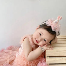 Load image into Gallery viewer, Lace Crown Baby Headband Sequin Flower Princess Hair Bands Girls Birthday Party