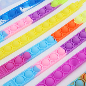 10Pcs Silicone Bubble Bracelets: Stress Relief Toy - Colorful Anti-Stress Band
