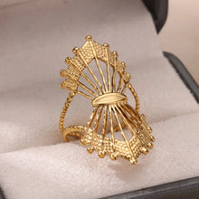 Load image into Gallery viewer, Stainless Steel Zircon Geometric Rings For Women Luxury Evil Eye Gold Color Adjustable Trendy Wedding Aesthetic Jewerly Gift